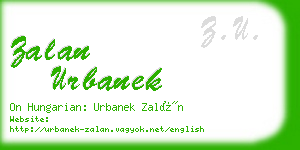 zalan urbanek business card